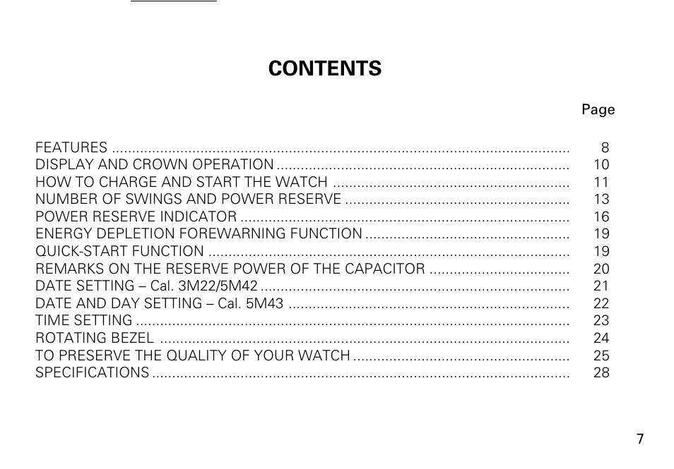 Seiko KINETIC 5M43 User Manual | Page 7 / 28