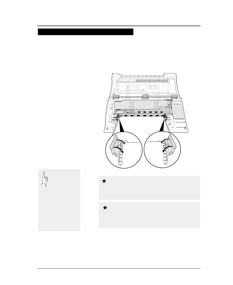 Loading fanfold paper (front tractor) | Seiko FB-900 User Manual | Page 38 / 243