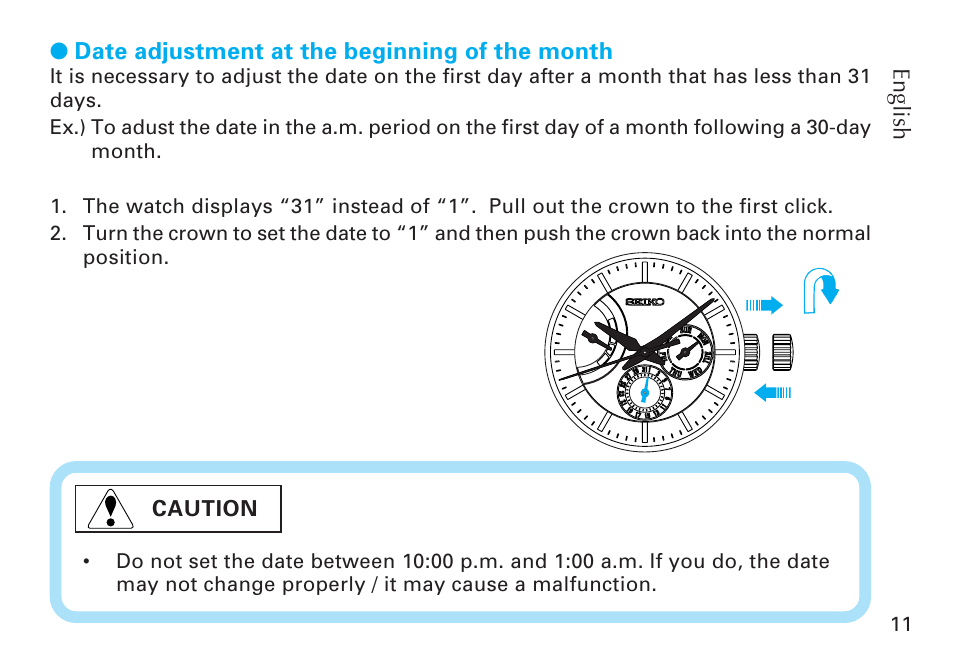 Seiko CAL. 6R20 User Manual | Page 11 / 23