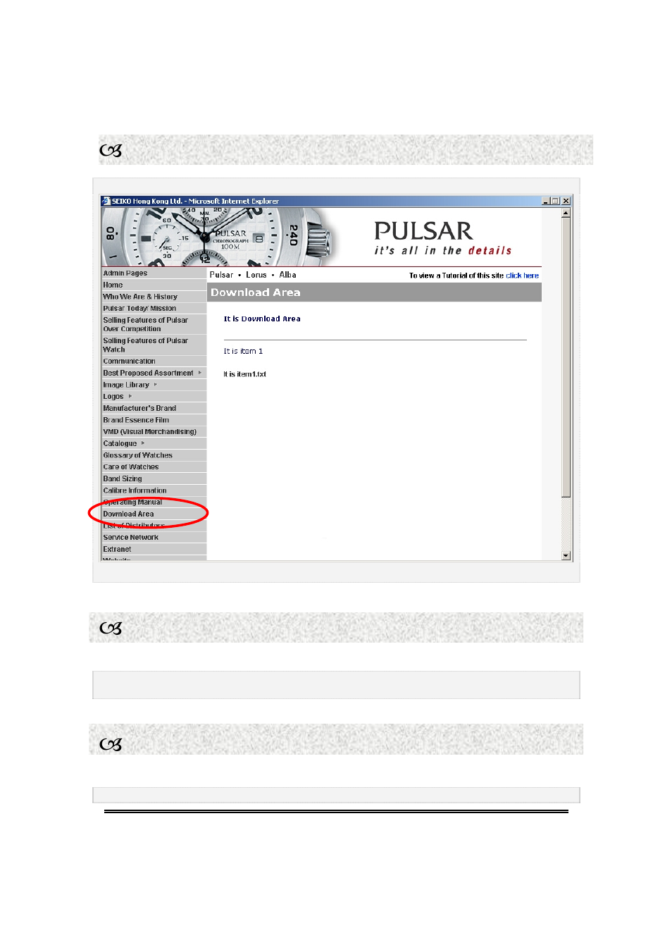 W download area, W help, W home | Seiko Alba User Manual | Page 28 / 31