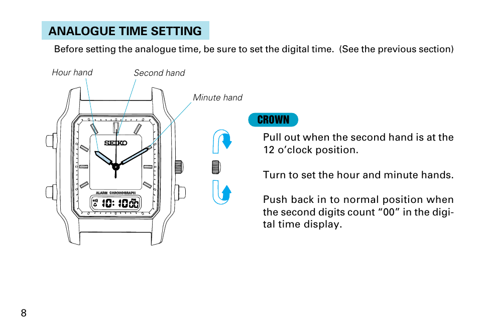 Seiko V072 User Manual | Page 8 / 22