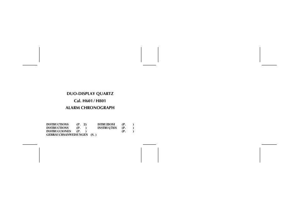 Seiko H801 User Manual | 13 pages