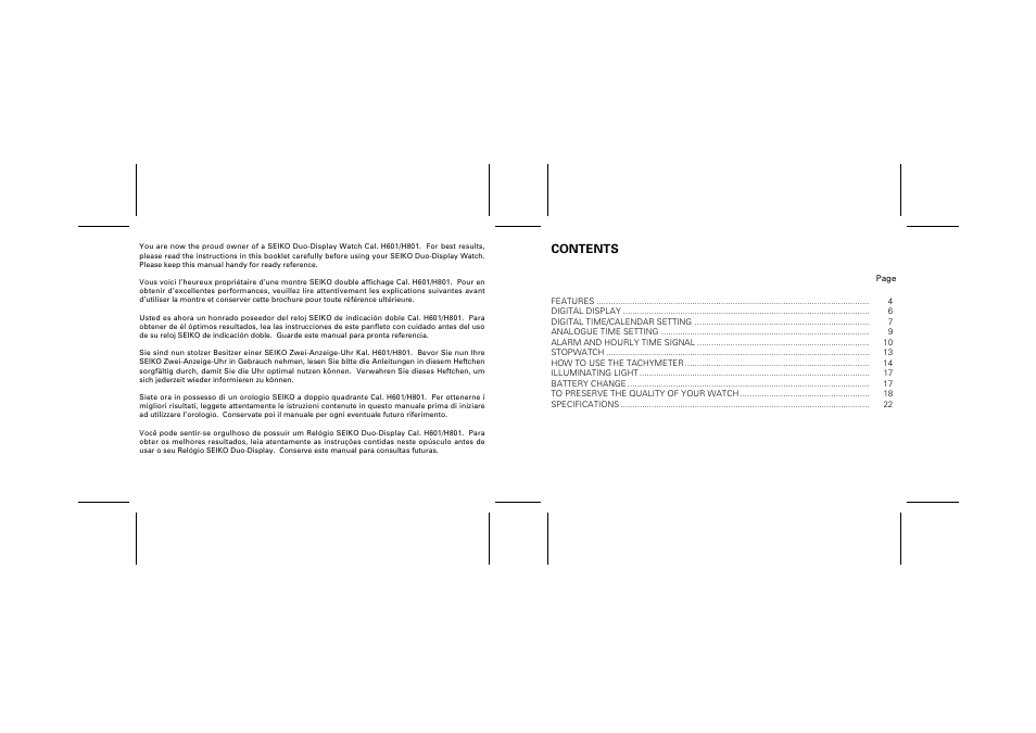Seiko H801 User Manual | Page 3 / 13