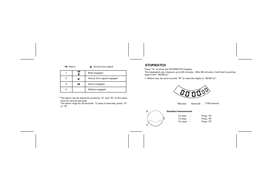 Stopwatch | Seiko H801 User Manual | Page 8 / 13