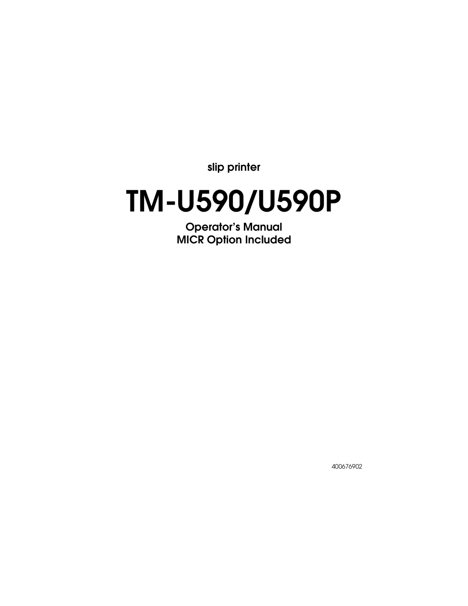 Seiko TM-U590/U590P User Manual | 54 pages