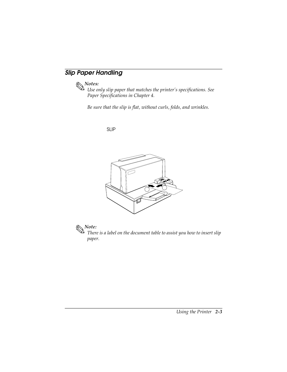 Slip paper handling, Slip paper handling -3 | Seiko TM-U590/U590P User Manual | Page 30 / 54