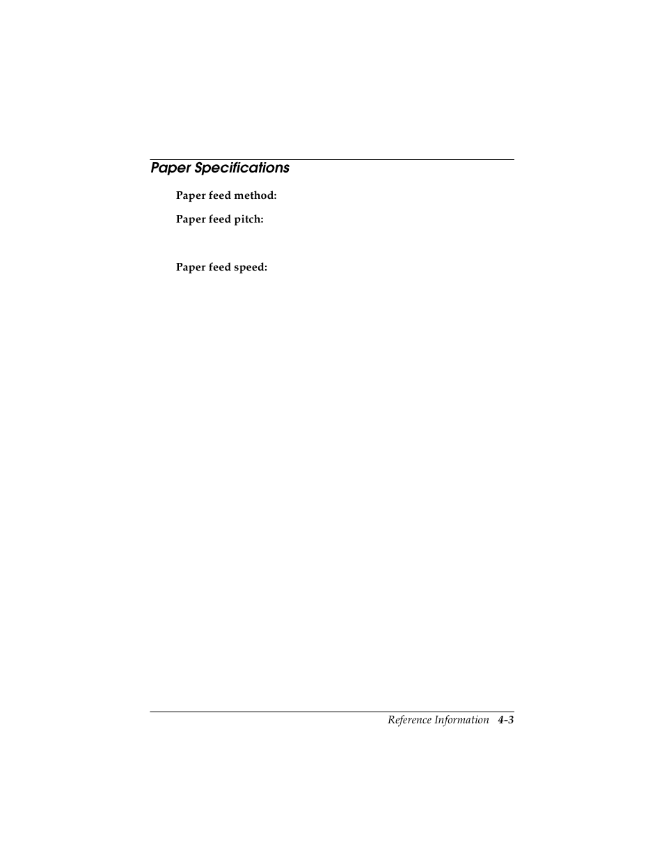 Paper specifications, Paper specifications -3 | Seiko TM-U590/U590P User Manual | Page 41 / 54