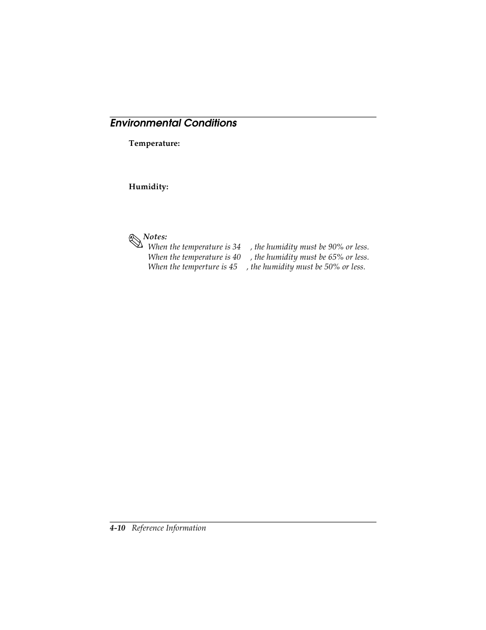 Environmental conditions, Environmental conditions -10 | Seiko TM-U590/U590P User Manual | Page 48 / 54