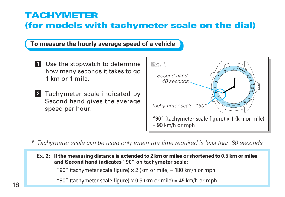 Tachymeter, English | Seiko 6M25 User Manual | Page 18 / 29