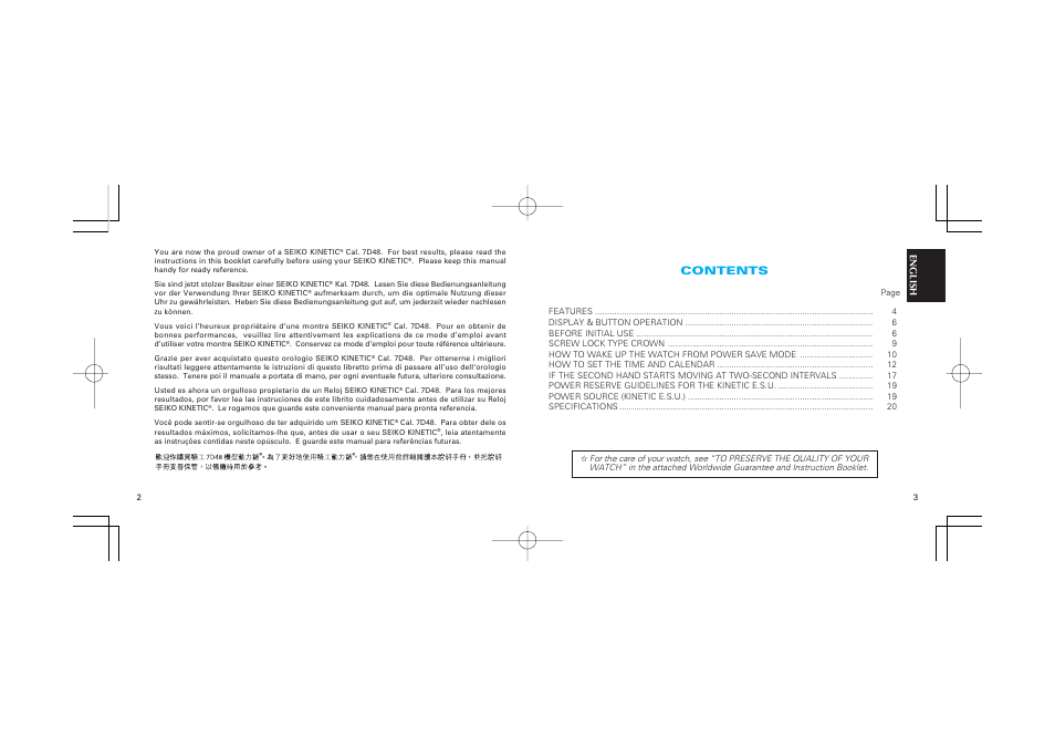 Seiko Watch Cal. 7D48 User Manual | Page 2 / 11