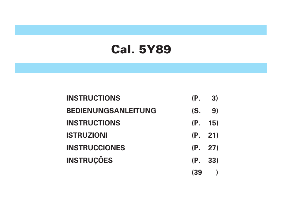 Seiko 5Y89 User Manual | 8 pages