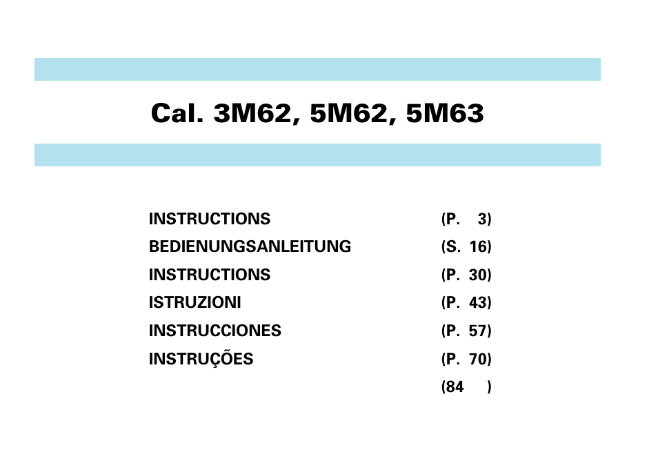 Seiko 5M63 User Manual | 15 pages
