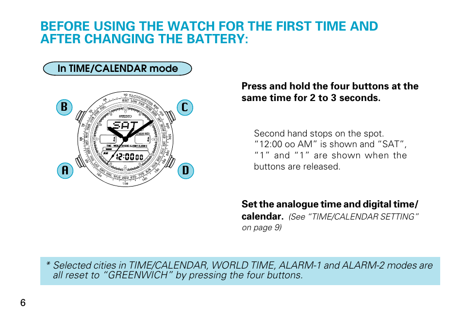 Seiko H022 User Manual | Page 6 / 34