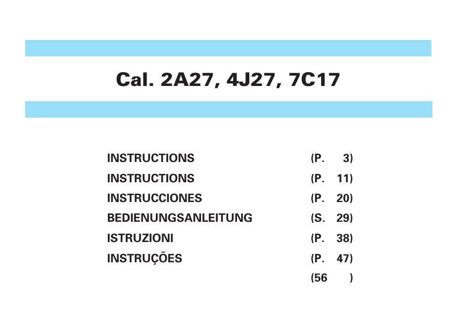 Seiko 4J27 User Manual | 10 pages