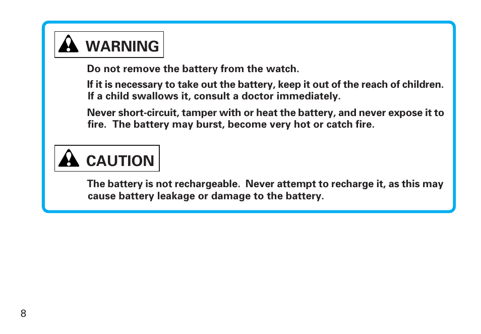 Warning caution | Seiko 4J27 User Manual | Page 8 / 10