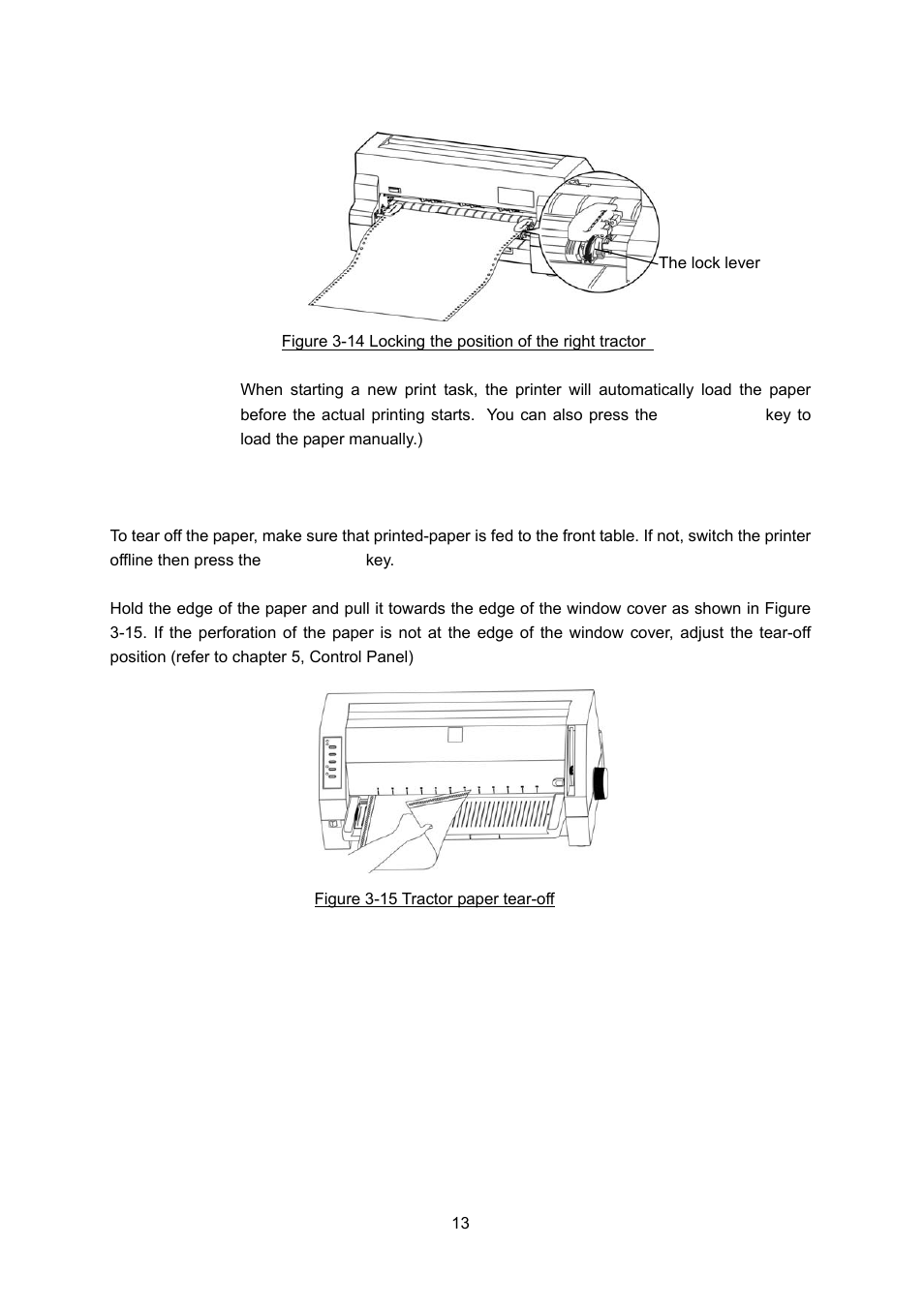 Tearing off tractor paper | Seiko FB 390 User Manual | Page 18 / 50