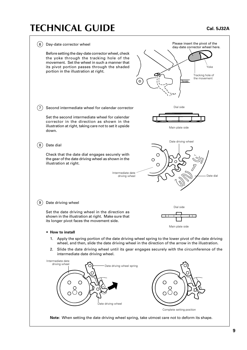 Technical guide, Cal. 5j32a | Seiko 5J32A User Manual | Page 9 / 24
