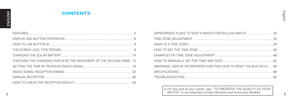 Seiko 7B26 User Manual | Page 2 / 35