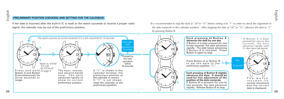 English | Seiko 7B26 User Manual | Page 30 / 35