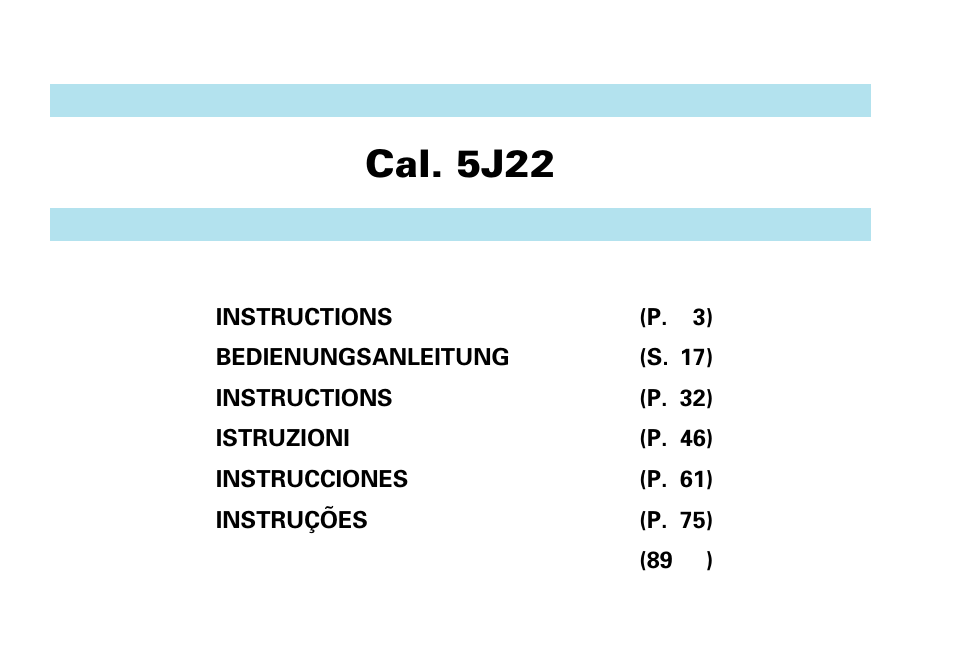 Seiko Cal. 5J22 User Manual | 16 pages