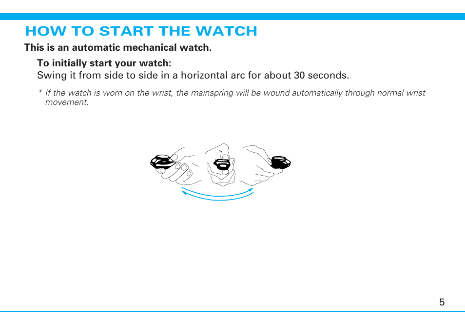 How to start the watch | Seiko 7S26 User Manual | Page 5 / 13