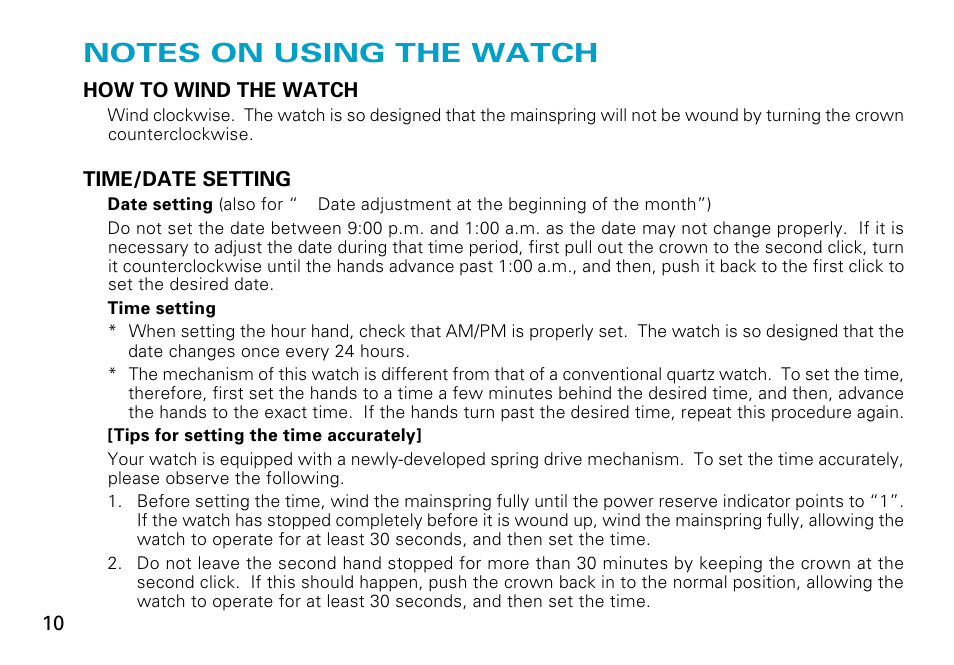 English | Seiko 7R68 User Manual | Page 10 / 11