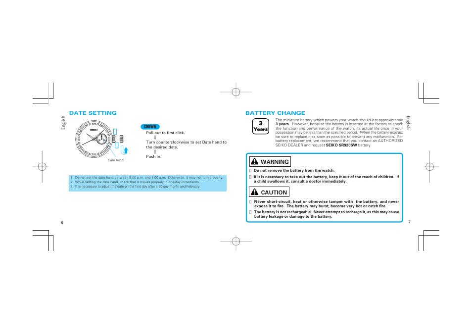 Seiko 5Y67 User Manual | Page 4 / 5