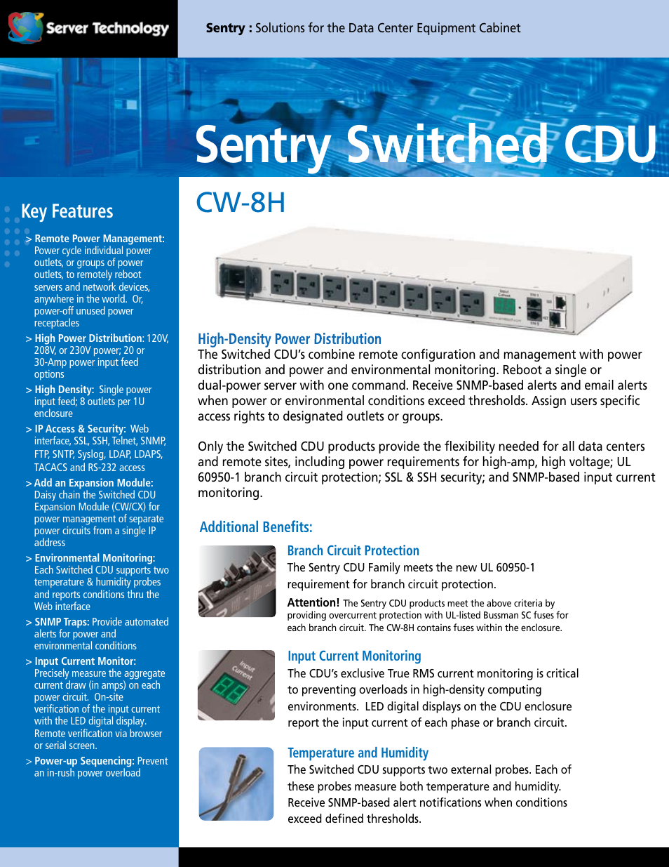 Server Technology CW-8H User Manual | 2 pages