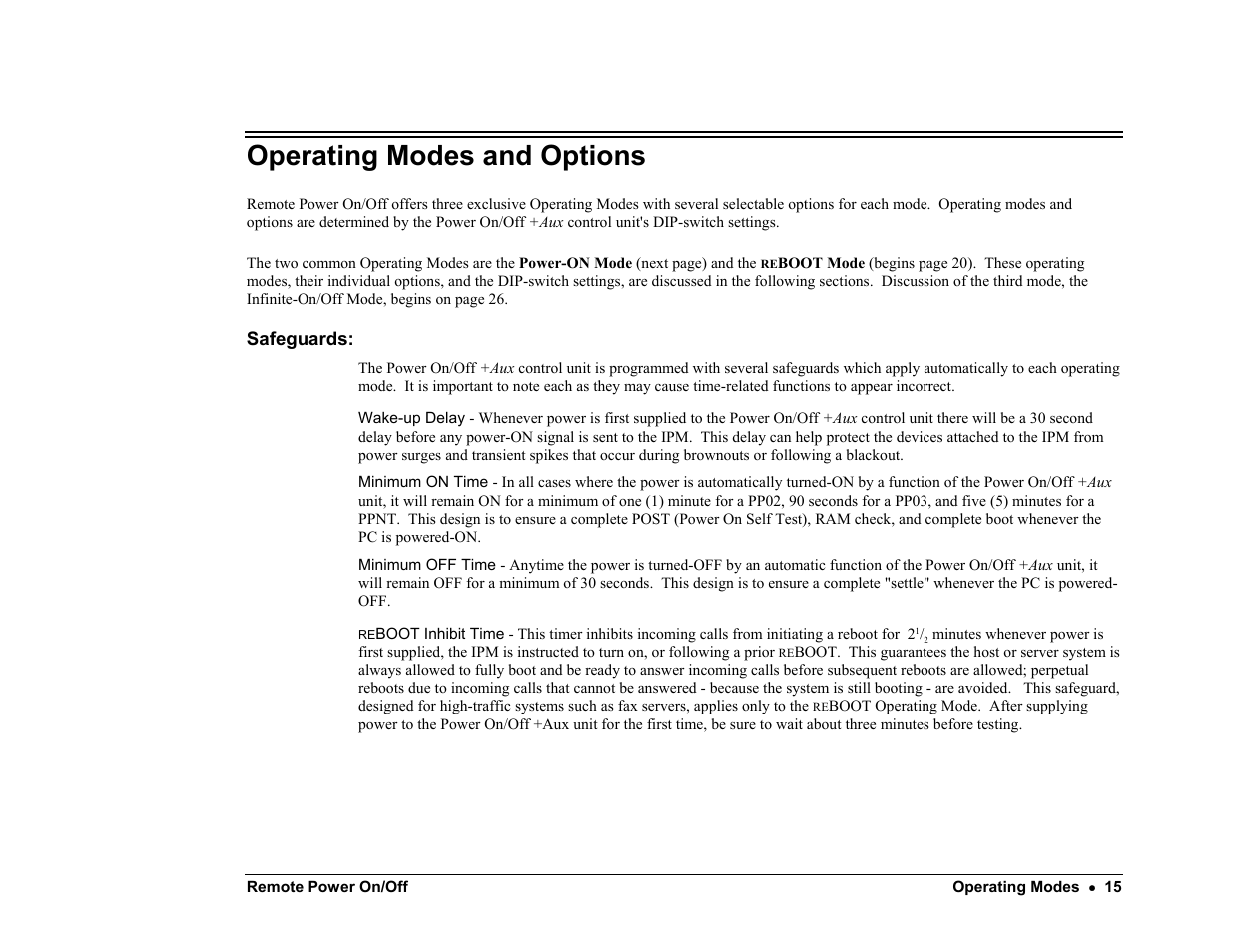 Operating modes and options | Server Technology PP02 User Manual | Page 15 / 67