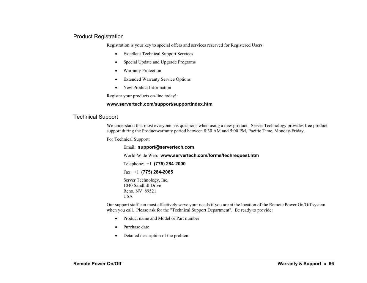 Server Technology PP02 User Manual | Page 66 / 67