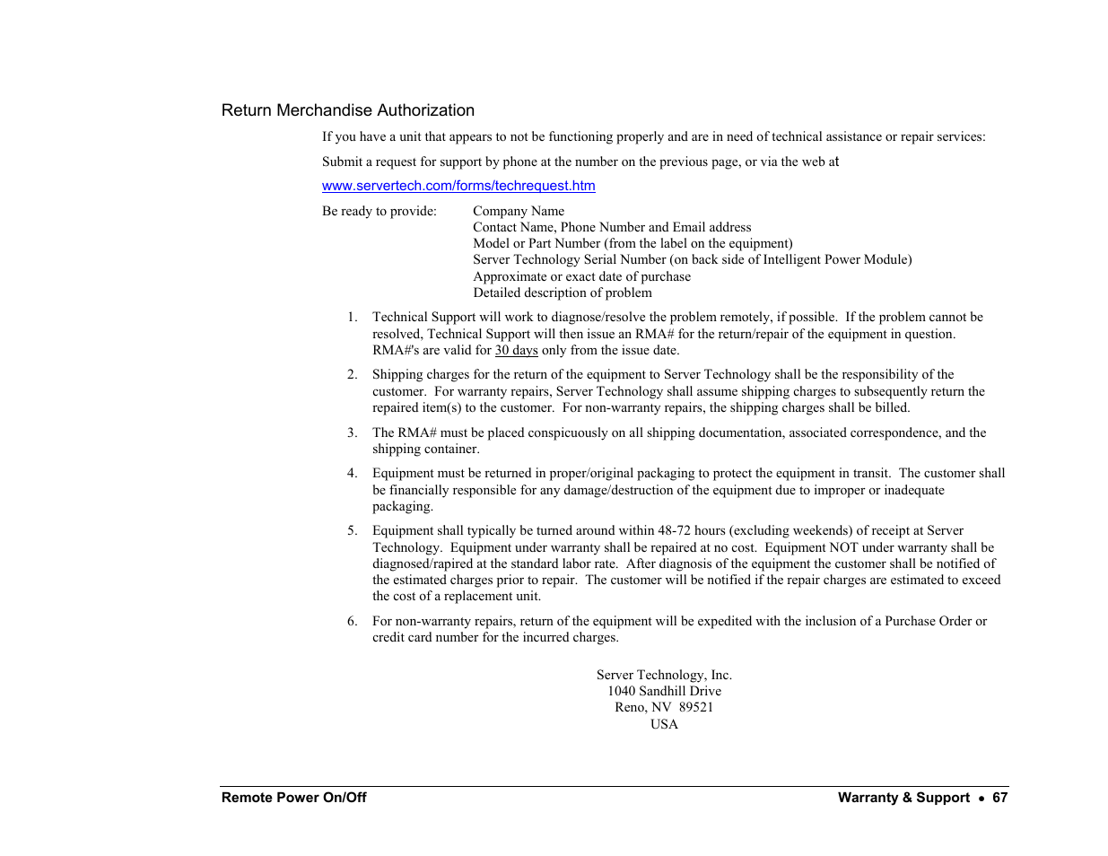 Server Technology PP02 User Manual | Page 67 / 67