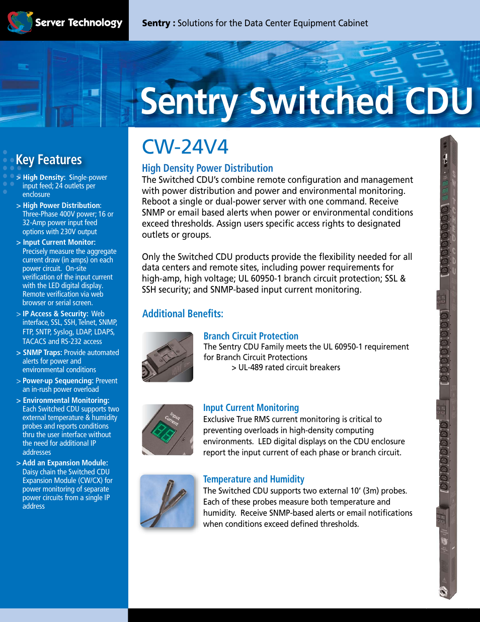 Server Technology CDUCW-24V4 User Manual | 2 pages