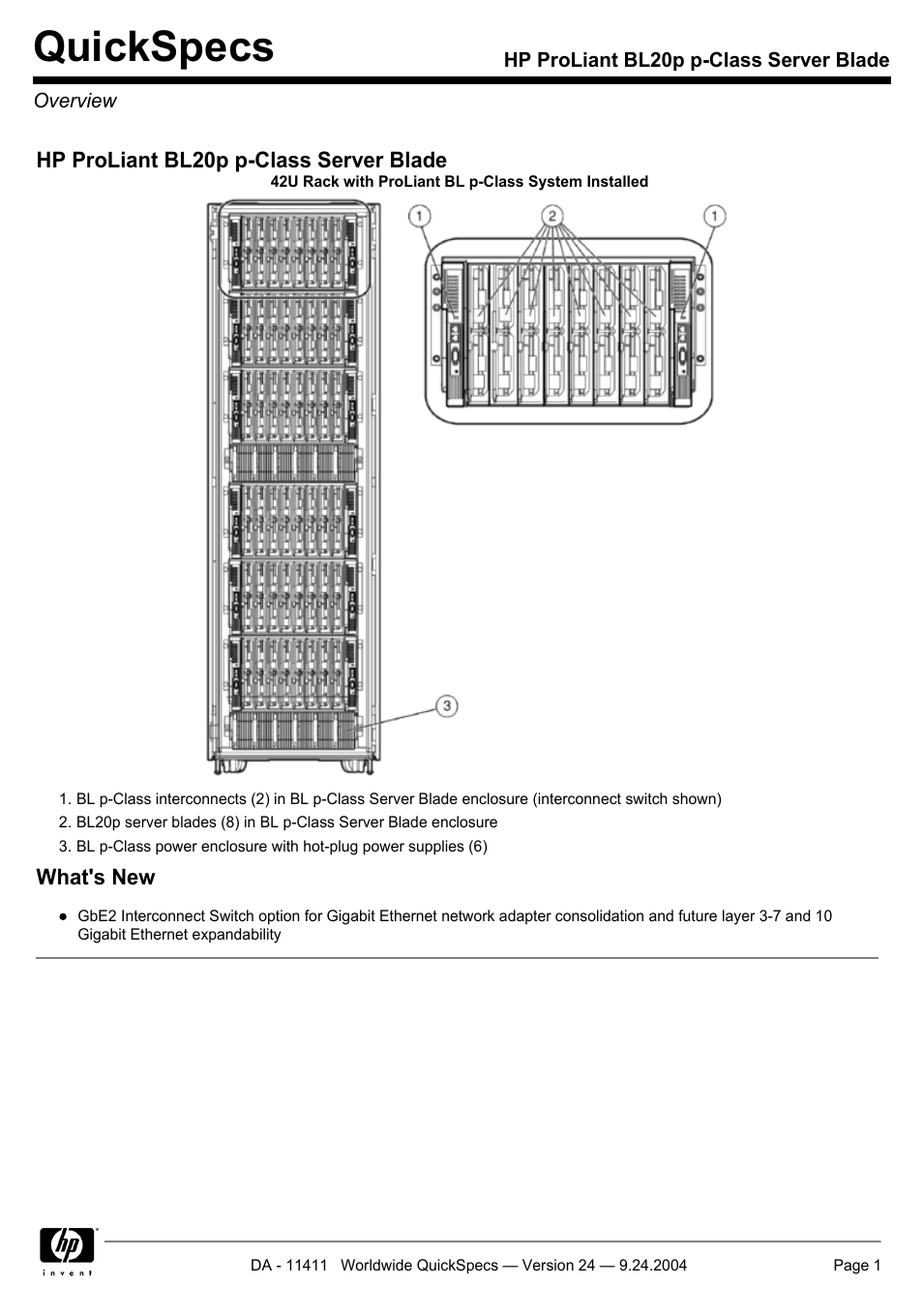Server Technology QUICKSPECS BL20P User Manual | 34 pages