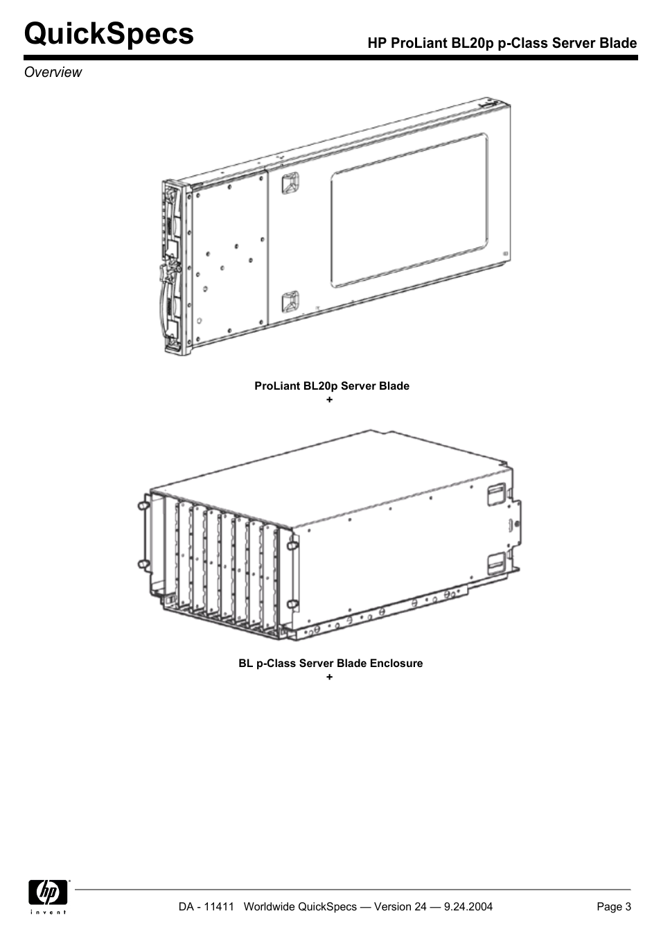 Quickspecs | Server Technology QUICKSPECS BL20P User Manual | Page 3 / 34