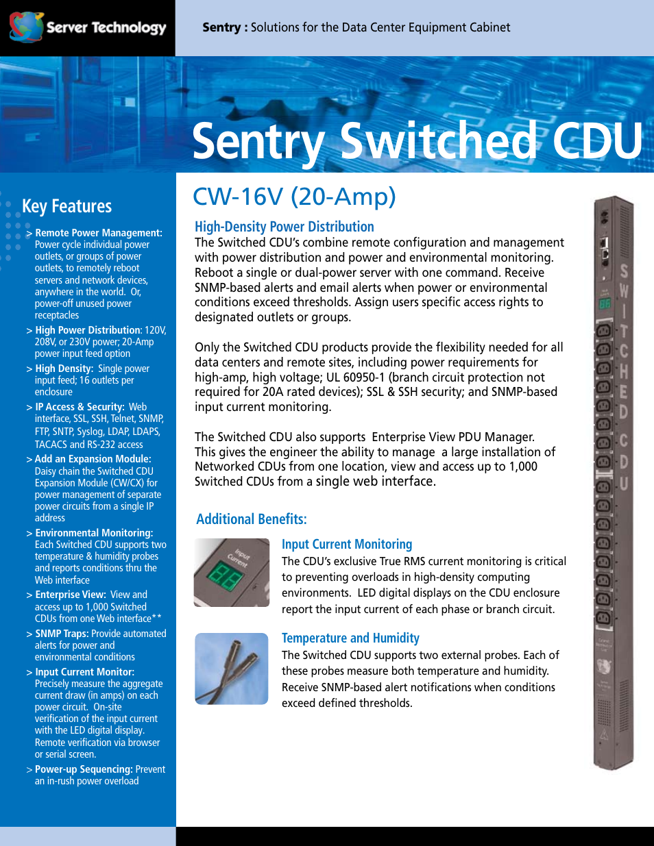 Server Technology CDUCW-16V-MX User Manual | 2 pages
