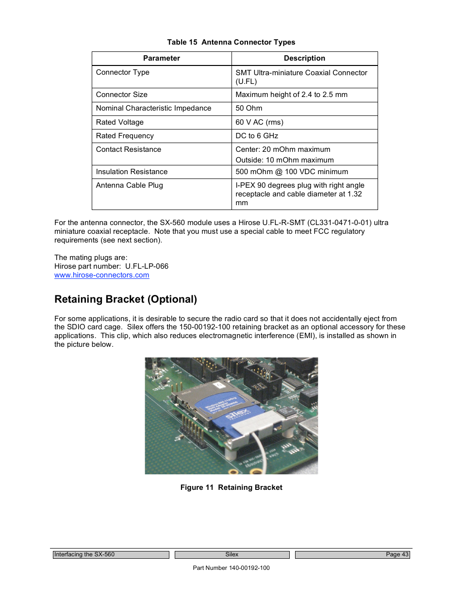 Retaining bracket (optional) | Silex technology Embedded Intelligent Module SX-560 User Manual | Page 49 / 110