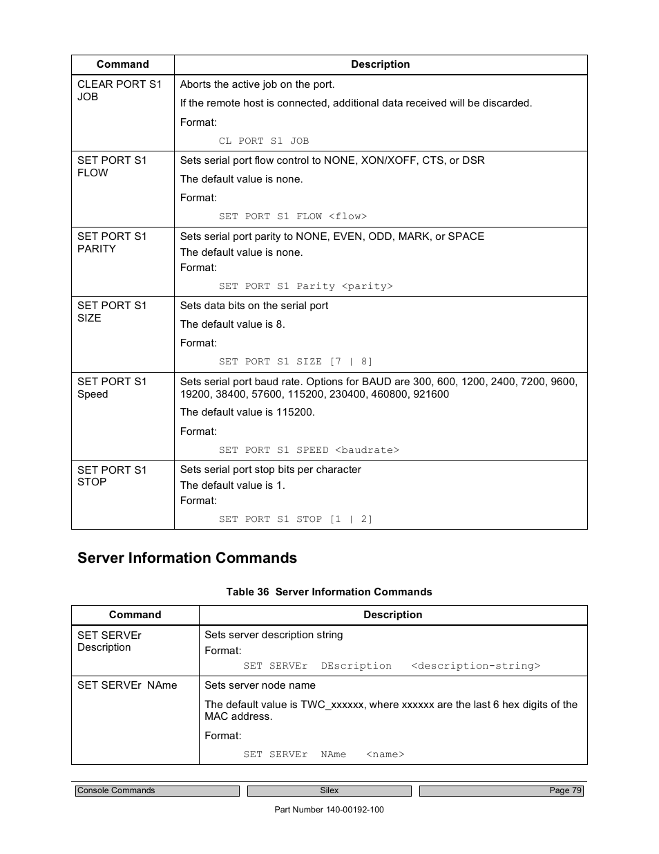 Server information commands | Silex technology Embedded Intelligent Module SX-560 User Manual | Page 85 / 110