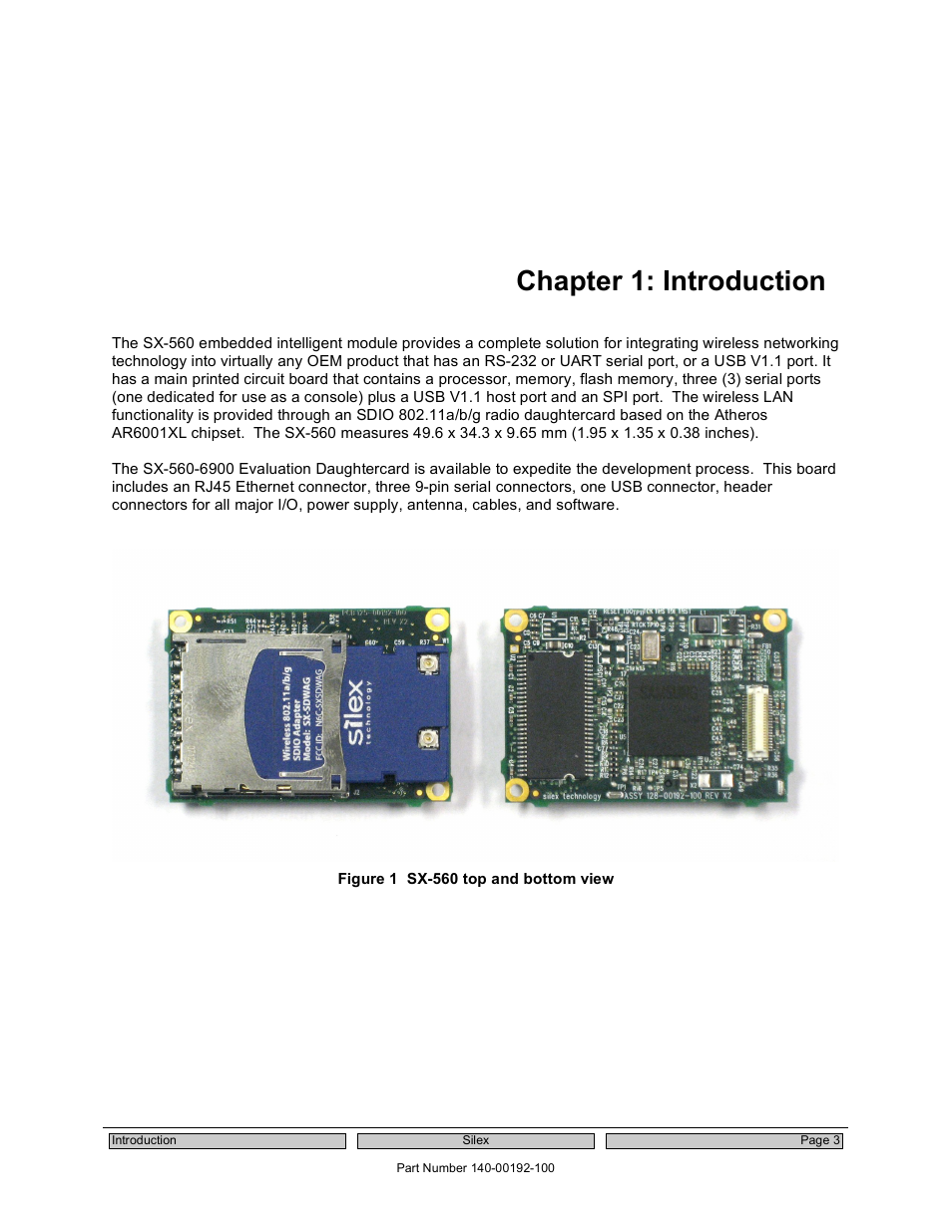 Chapter 1: introduction | Silex technology Embedded Intelligent Module SX-560 User Manual | Page 9 / 110