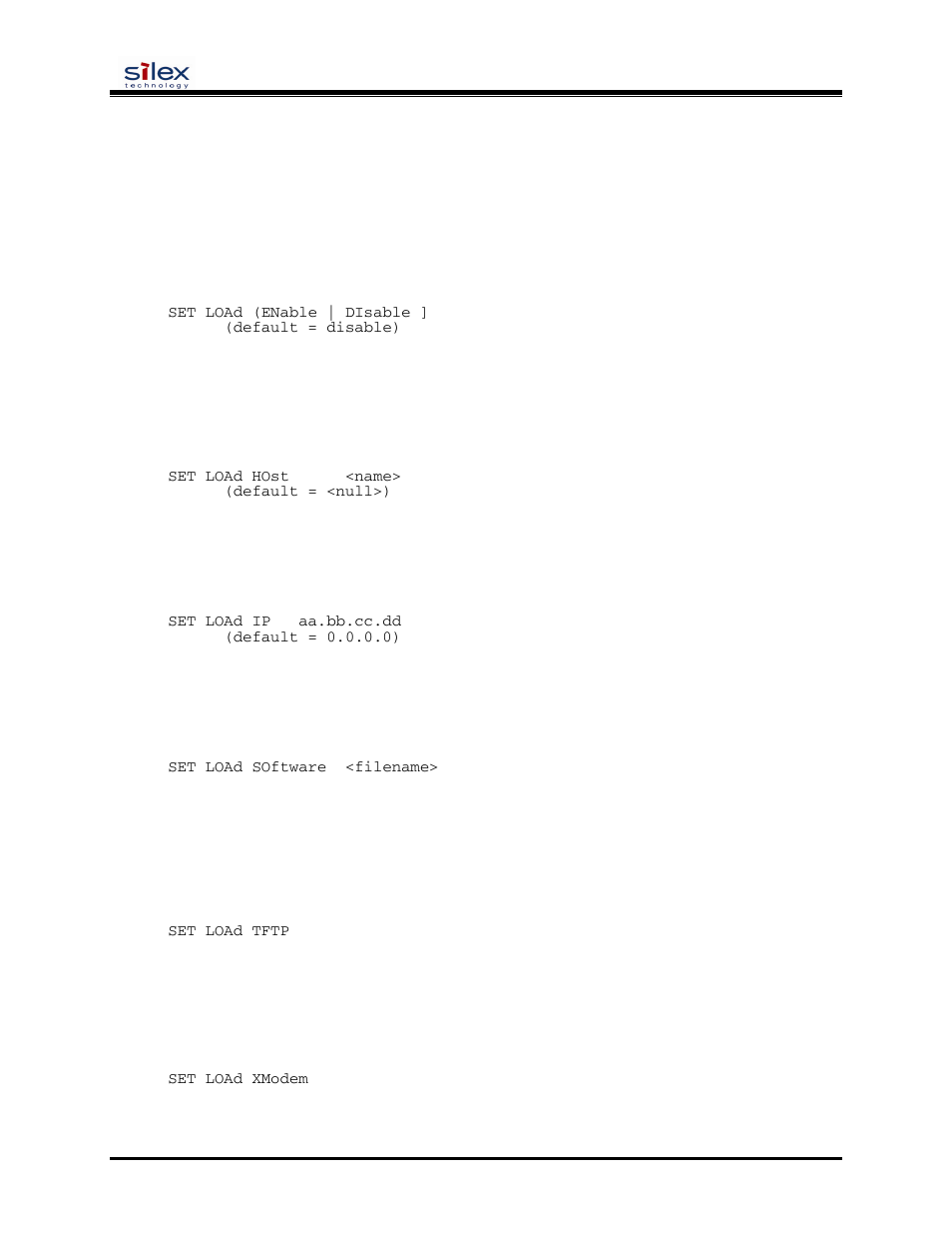 Firmware update, User’s guide, Set load enable | Set load host, Set load ip, Set load software, Set load tftp, Set load xmodem | Silex technology SX-200 User Manual | Page 62 / 80
