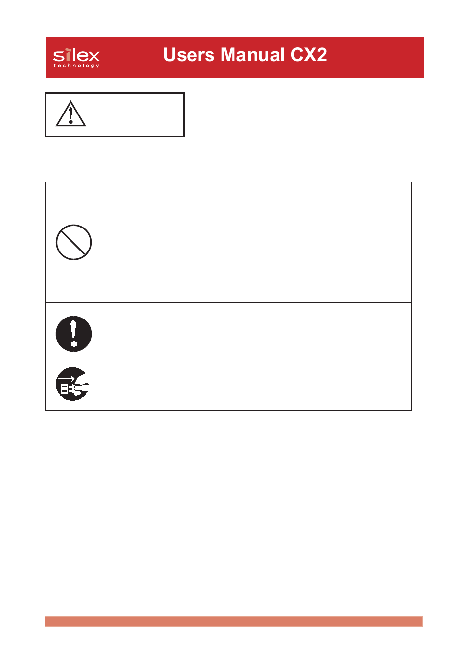 Users manual cx2 warning | Silex technology Print/Scanner/Storage Wireless Server PRICOM C-6400W User Manual | Page 10 / 101