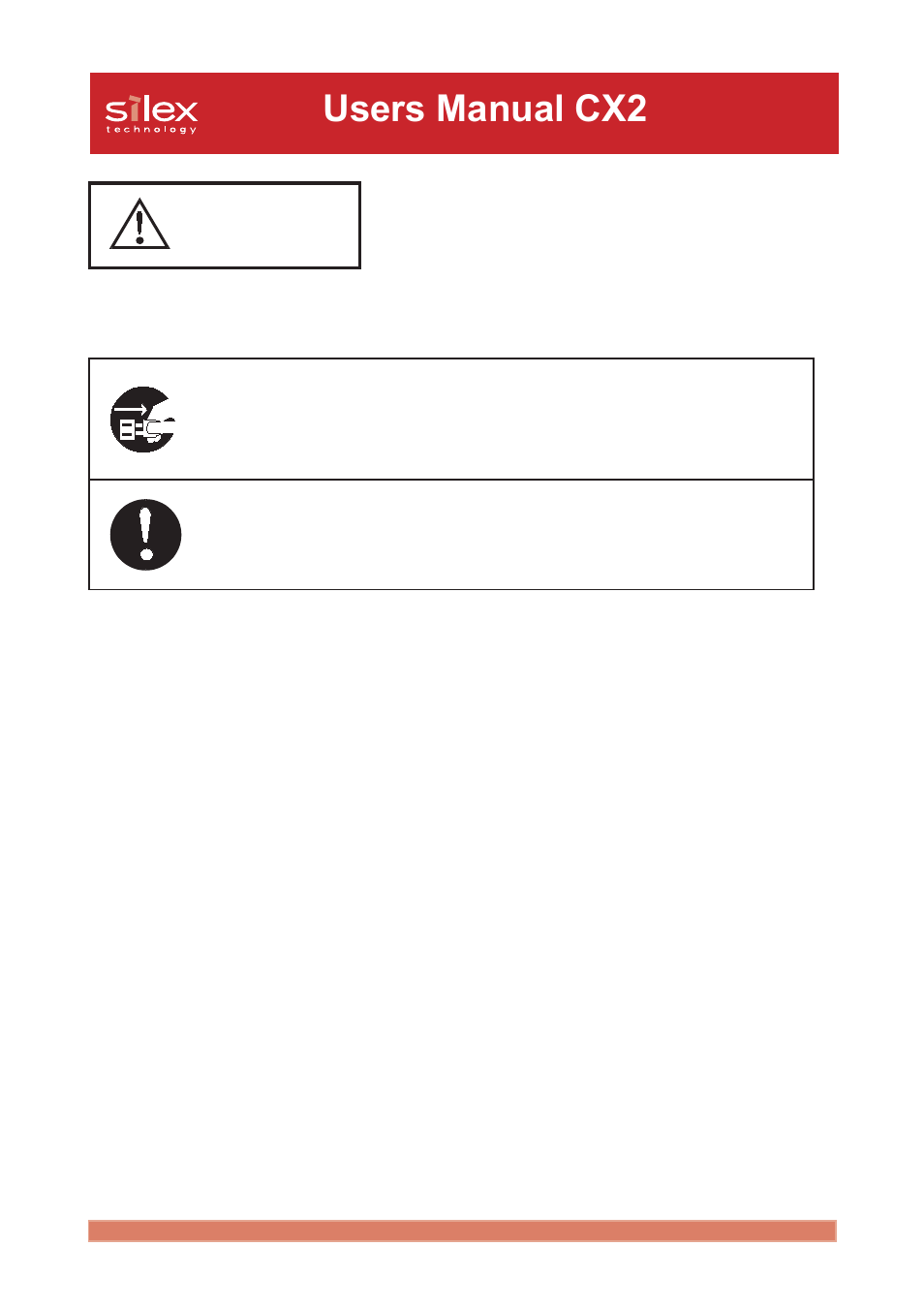 Users manual cx2 warning | Silex technology Print/Scanner/Storage Wireless Server PRICOM C-6400W User Manual | Page 11 / 101