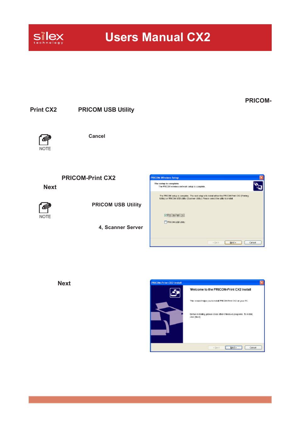 Users manual cx2 | Silex technology Print/Scanner/Storage Wireless Server PRICOM C-6400W User Manual | Page 34 / 101