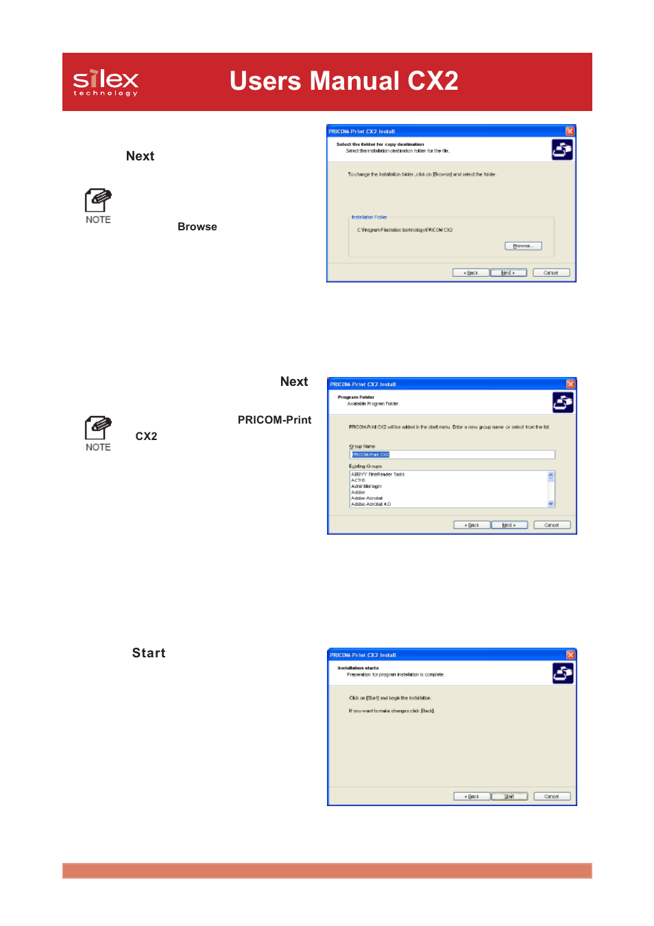 Users manual cx2 | Silex technology Print/Scanner/Storage Wireless Server PRICOM C-6400W User Manual | Page 35 / 101