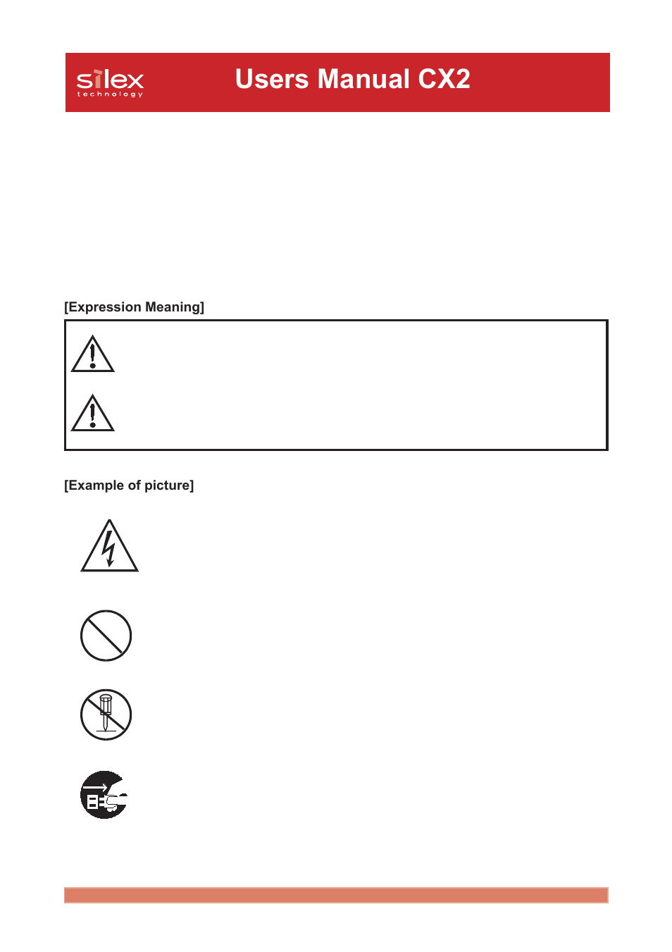 Safety instructions, Users manual cx2, Warning danger | Silex technology Print/Scanner/Storage Wireless Server PRICOM C-6400W User Manual | Page 7 / 101