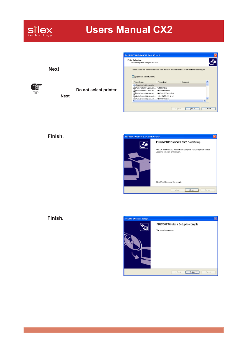 Users manual cx2 | Silex technology Print/Scanner/Storage Wireless Server PRICOM C-6400W User Manual | Page 70 / 101