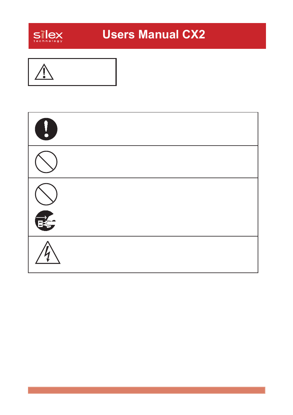 Users manual cx2, Danger | Silex technology Print/Scanner/Storage Wireless Server PRICOM C-6400W User Manual | Page 8 / 101