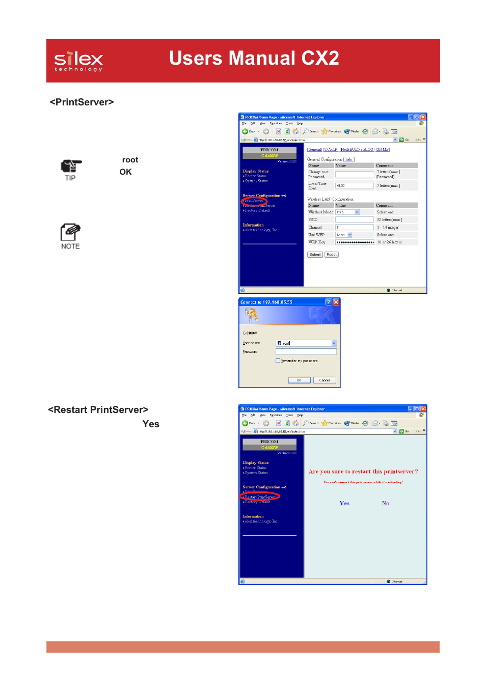 Users manual cx2 | Silex technology Print/Scanner/Storage Wireless Server PRICOM C-6400W User Manual | Page 90 / 101