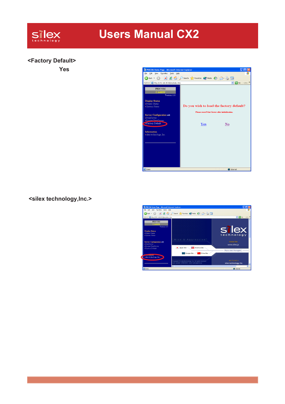 Users manual cx2 | Silex technology Print/Scanner/Storage Wireless Server PRICOM C-6400W User Manual | Page 91 / 101
