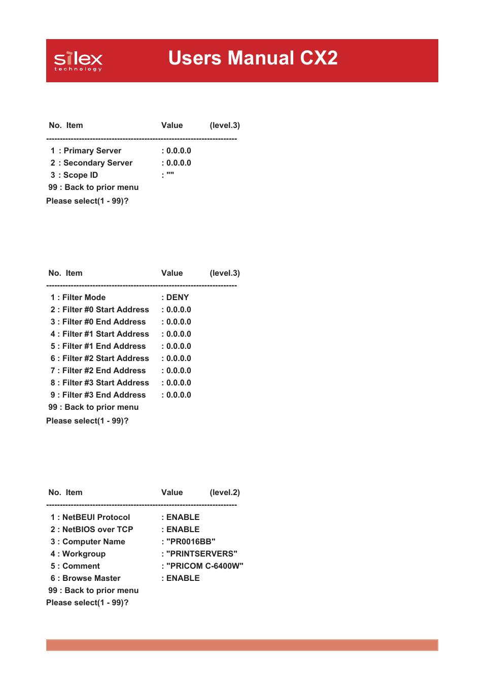 Users manual cx2 | Silex technology Print/Scanner/Storage Wireless Server PRICOM C-6400W User Manual | Page 95 / 101