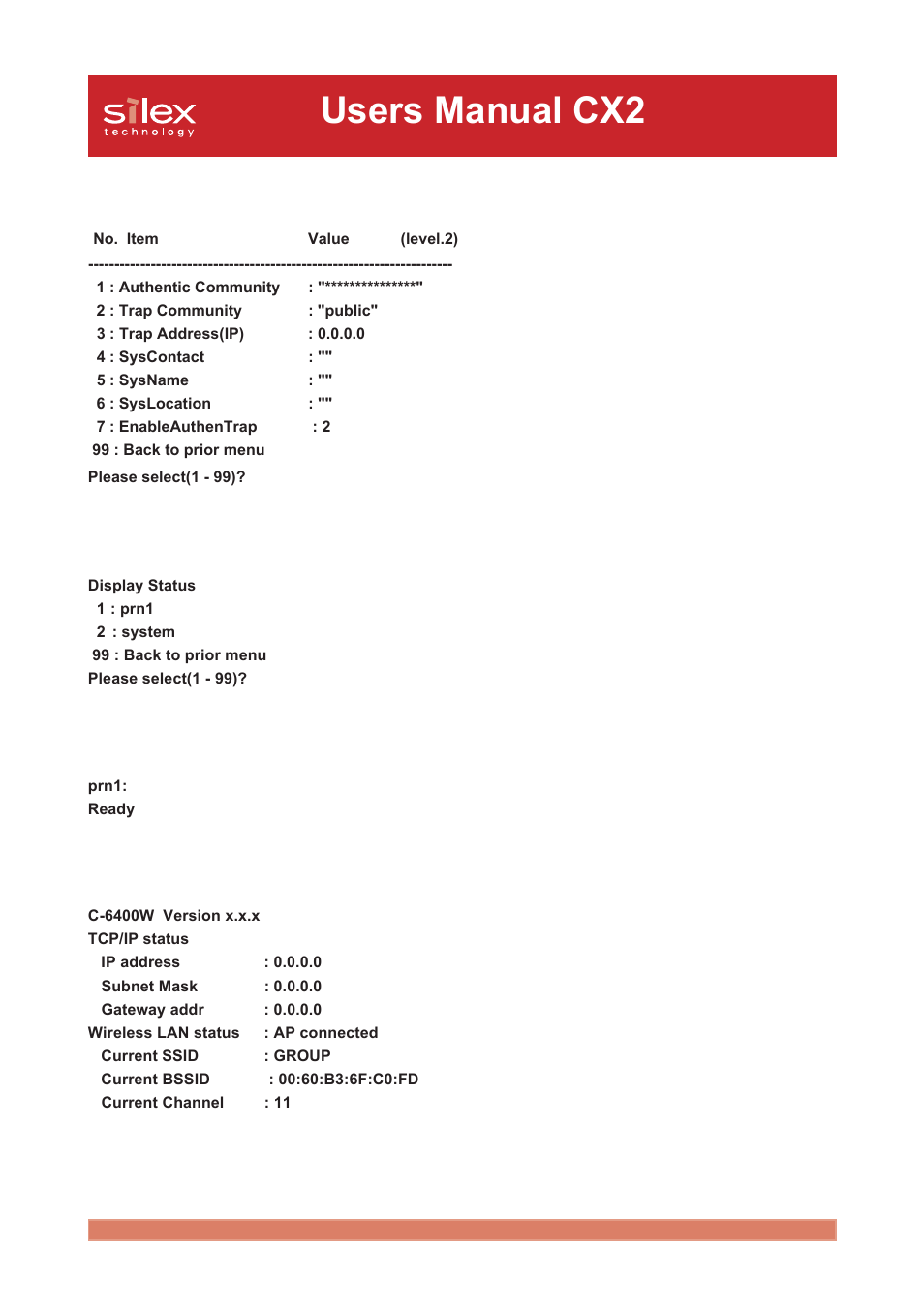 Users manual cx2 | Silex technology Print/Scanner/Storage Wireless Server PRICOM C-6400W User Manual | Page 96 / 101